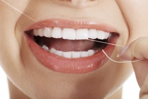 flossing teeth